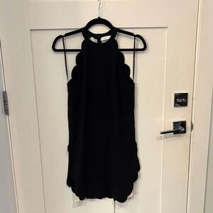 Elegant Black Scalloped Dress